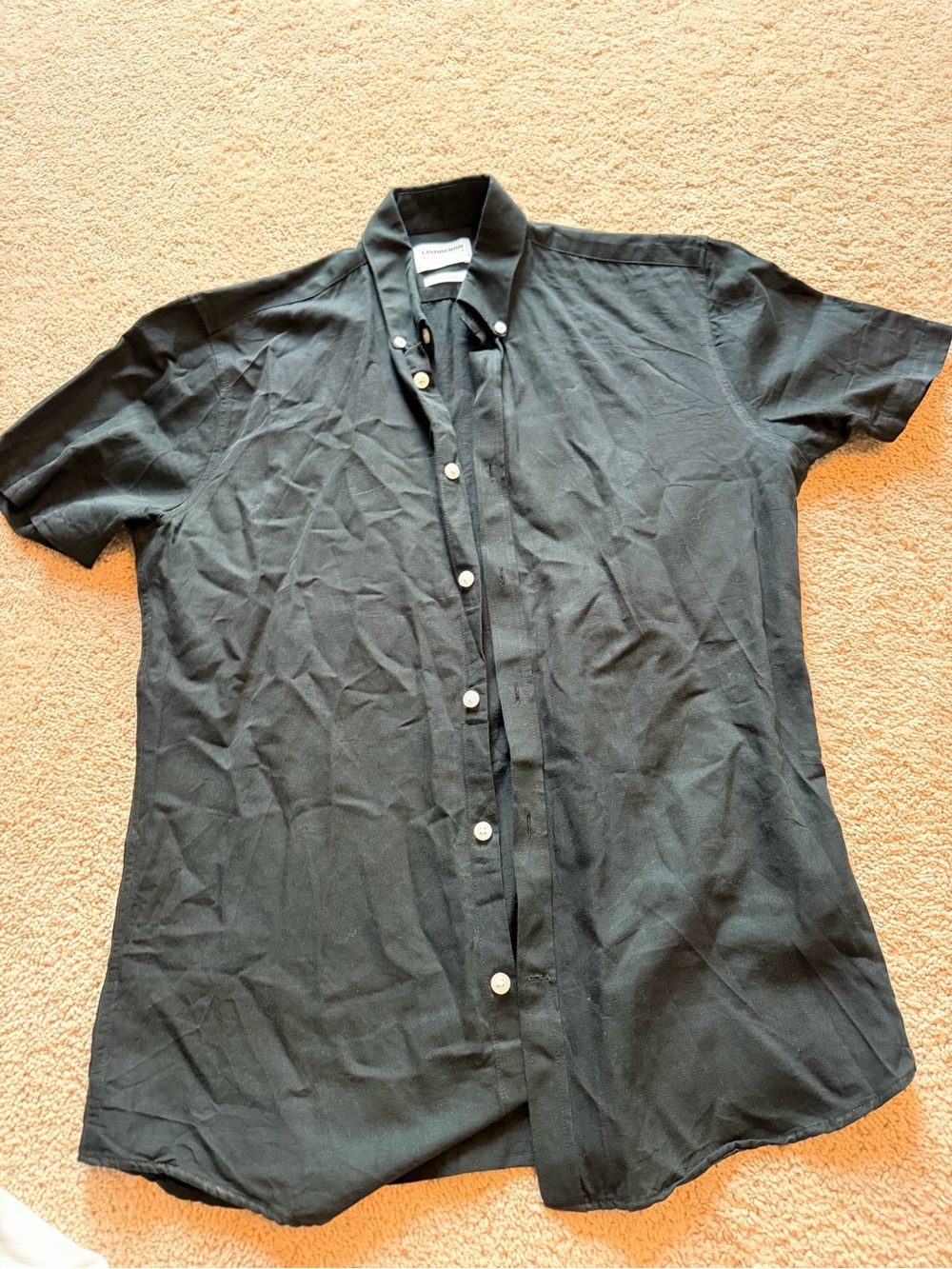 Lindbergh Men’s Short-Sleeve Button-Down Shirt in Black